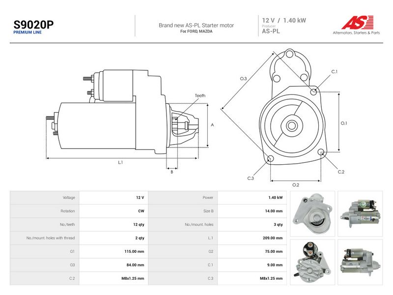 This part match OEM code: 8V21-11000-AD