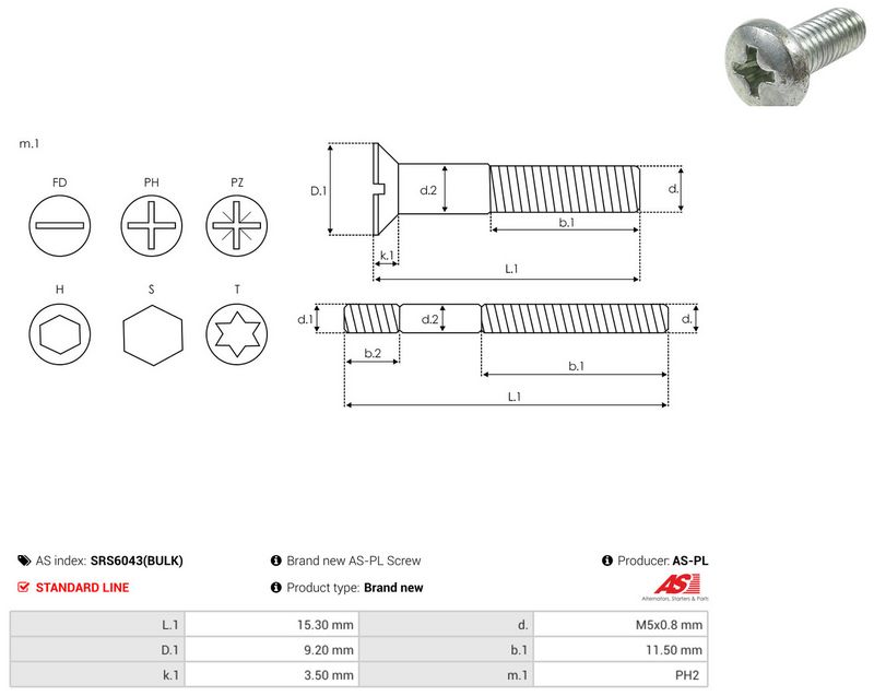 AS-PL SRS6043(BULK) Repair Set, alternator