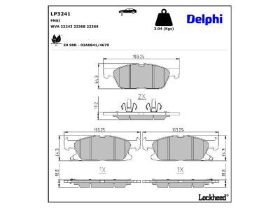 DELPHI LP3241 Diskinių stabdžių kaladėlių komplektas
