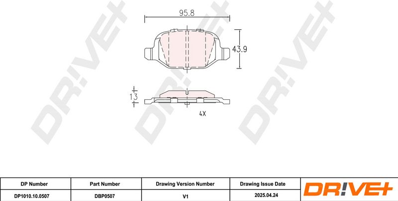 Set placute frana,frana disc DP1010.10.0507 Dr!ve+