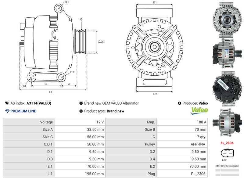 AS-PL A3114(VALEO) Alternator