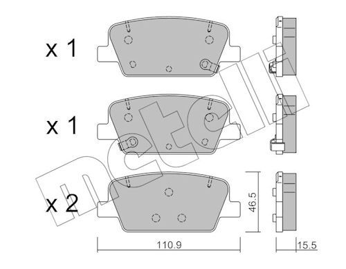 Plaquettes+de+frein+à+disque METELLI 22-1283-0