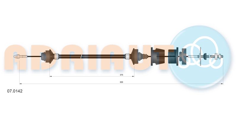 07.0142 ADRIAUTO CITROEN трос зчеплення ZX 1,6-1,9 91- 657/369mm