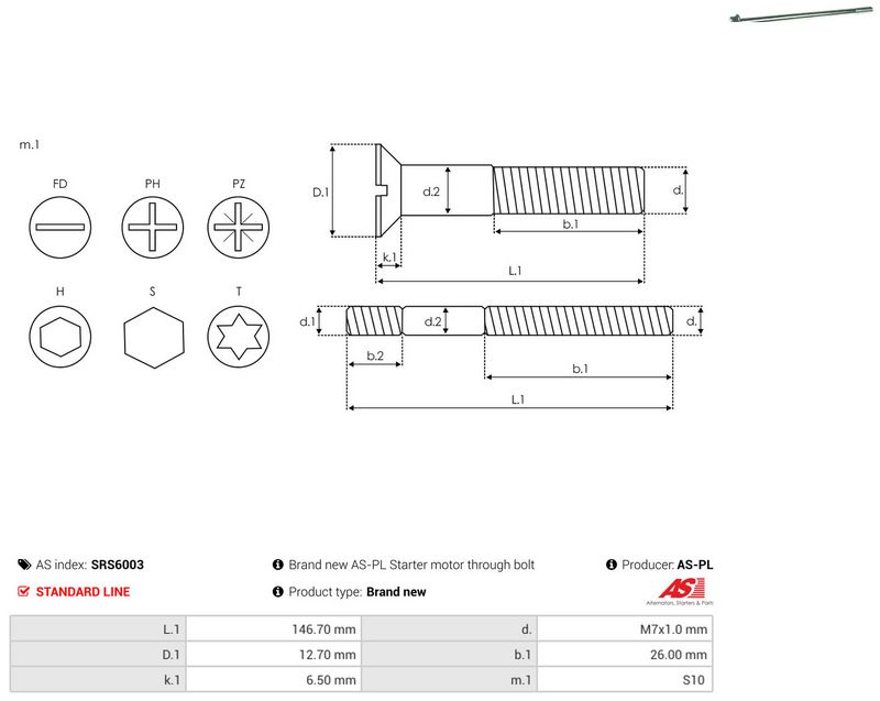 AS-PL SRS6003 Repair Set, alternator