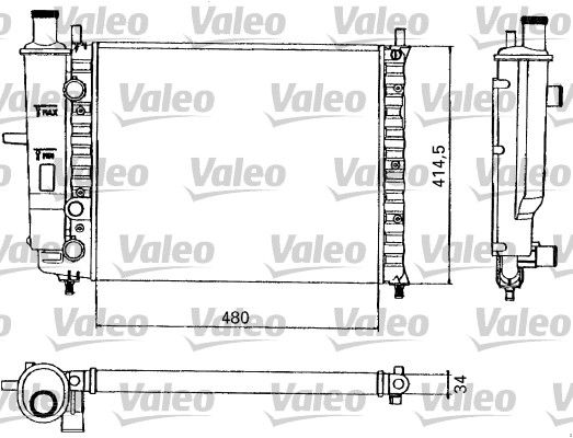 Радіатор, система охолодження двигуна, Valeo 731582