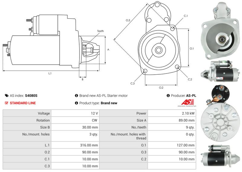 AS-PL S4080S Starteris