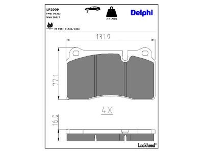 DELPHI LP2009 Brake Pad Set, disc brake