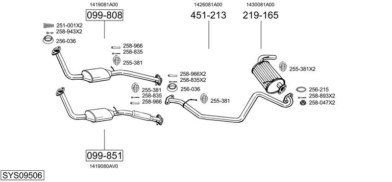 BOSAL kipufogórendszer SYS09506