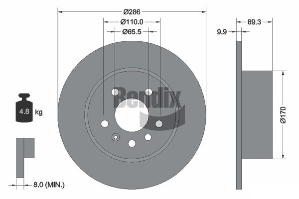 BENDIX Braking féktárcsa BDS1506