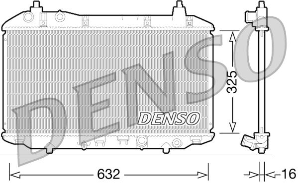 Радіатор, система охолодження двигуна, Denso DRM40031