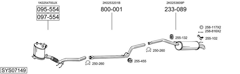 BOSAL kipufogórendszer SYS07149