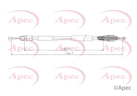 APEC Cable Pull, parking brake CAB1758