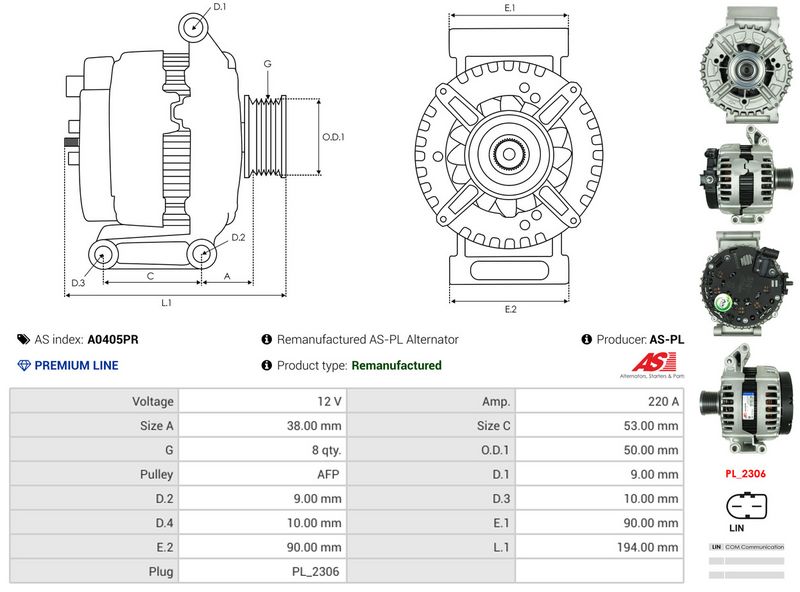 AS-PL A0405PR Alternator