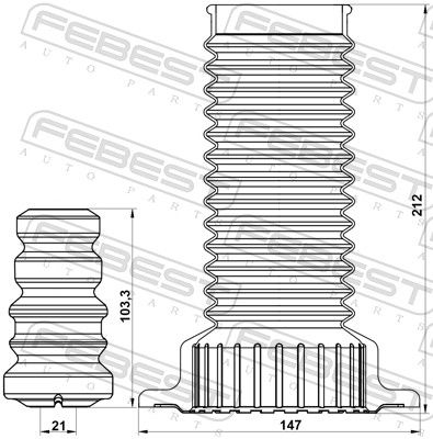 FEBEST TSHB-ACA33F-KIT Dust Cover Kit, shock absorber