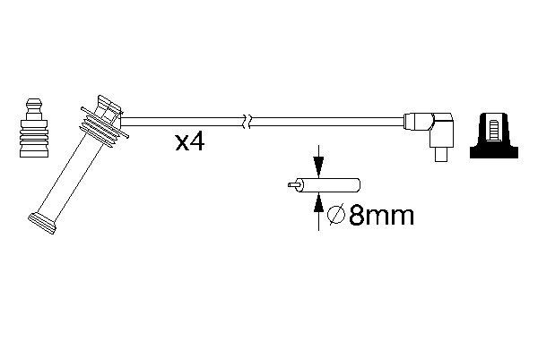 BOSCH 0 986 357 208 Ignition Cable Kit