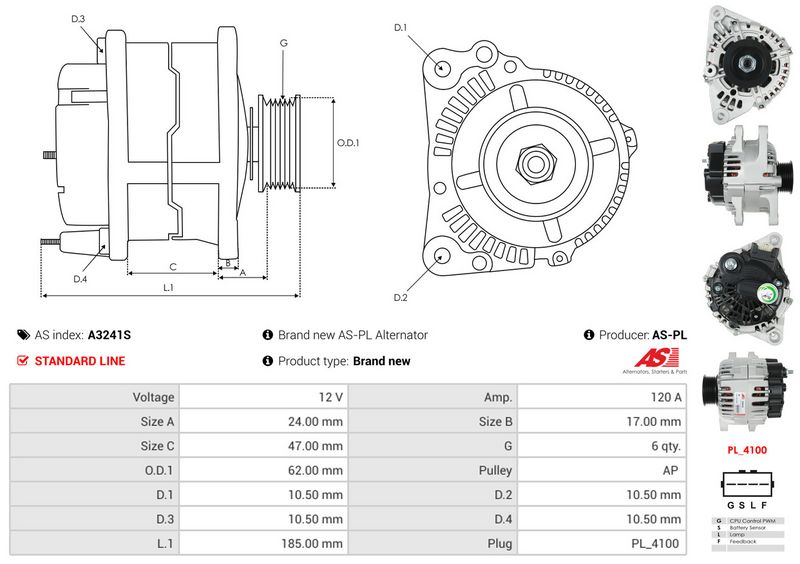 AS-PL A3241S Alternator