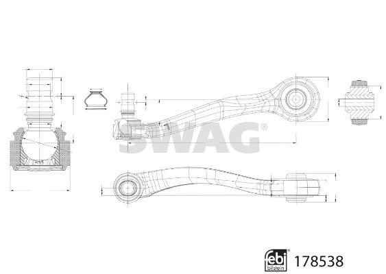 SWAG 33 10 4578 Control/Trailing Arm, wheel suspension