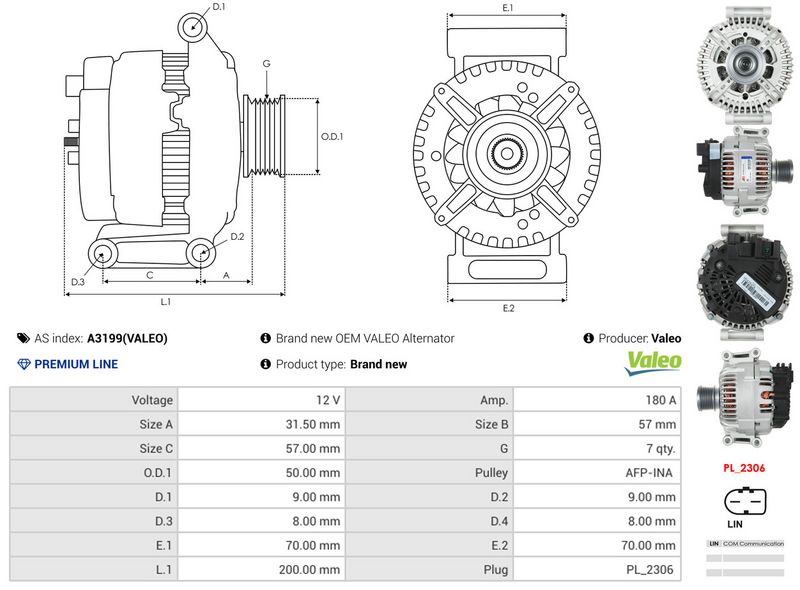 AS-PL A3199(VALEO) Alternator