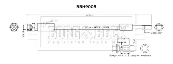 BORG & BECK fékcső BBH9005