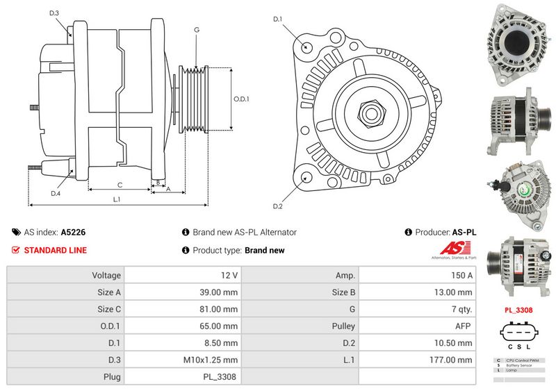 AS-PL A5226 Alternator