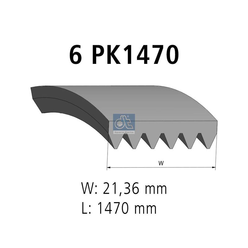 DT Spare Parts hosszbordás szíj 12.15412