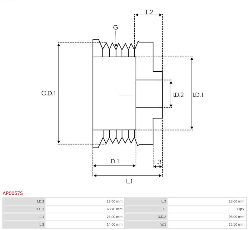 AS-PL AP0057S Belt Pulley, alternator