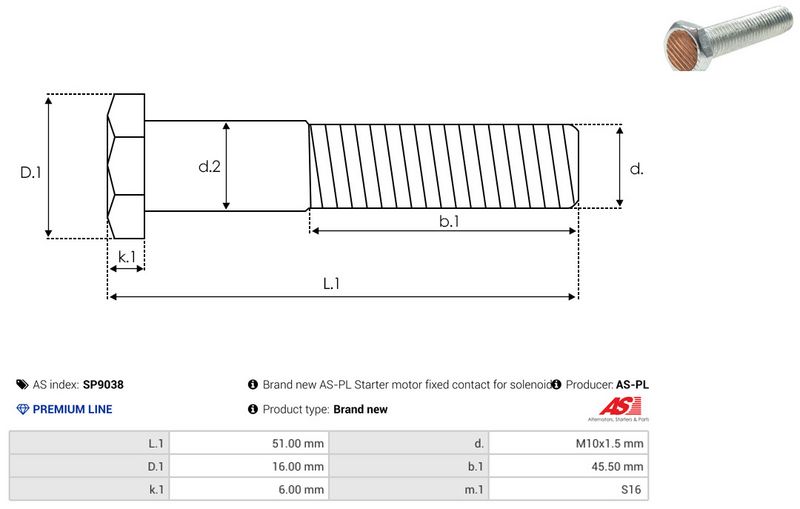 AS-PL SP9038 Repair Kit, starter