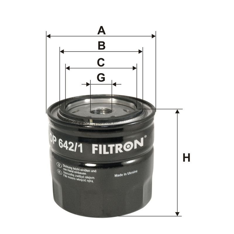 Oliefilter past: RENAULT 18, 18 VARIABLE, 20, 21, 25, 30, ESPACE I, ESPACE II, ESPACE III, FUEGO, LAGUNA I, MASTER I, SAFRANE I, SAFRANE II, TRAFIC  BRANSON TRACTORS 3000, 4000 1.7D-2.3D 03.80-