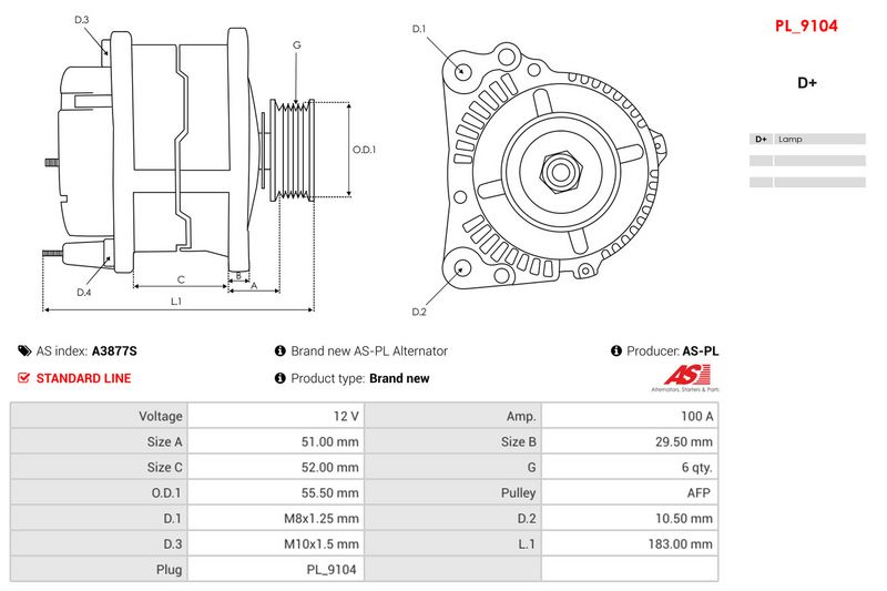 Brand new AS-PL Alternator