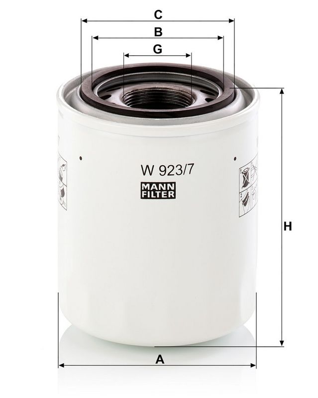 Hüdraulikafilter, automaatkäigukast, MANN-FILTER W 923, 7