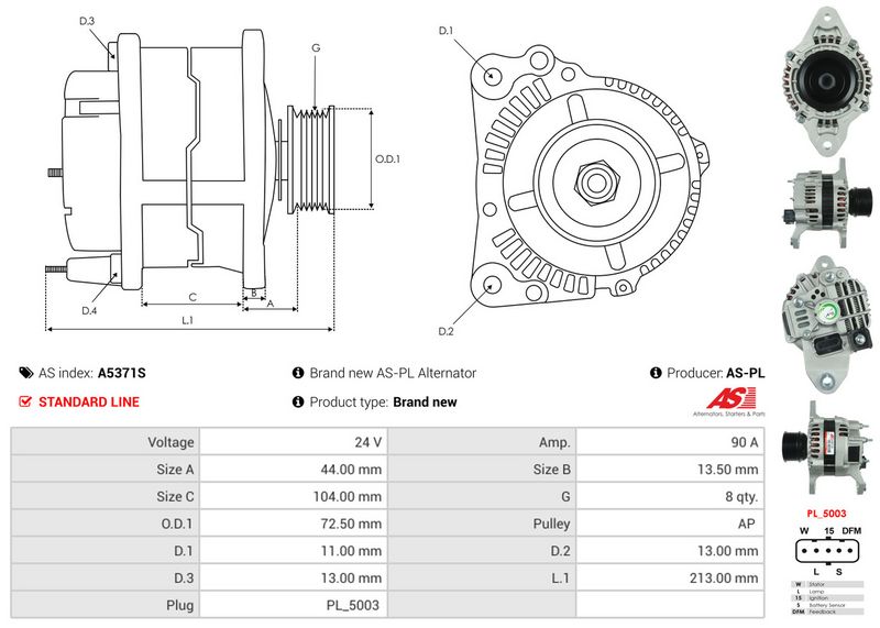 AS-PL A5371S Alternator