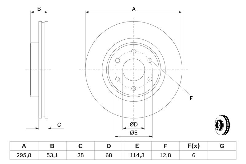 Тормозной диск BOSCH 0986479D66