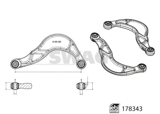 SWAG 33 10 4480 Control/Trailing Arm, wheel suspension