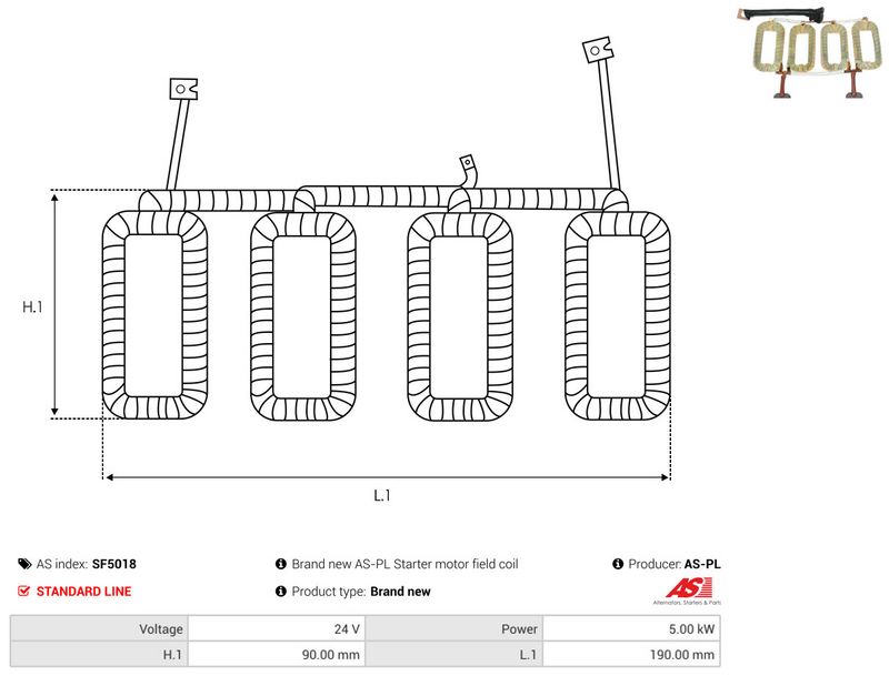 AS-PL SF5018 Field Winding, starter