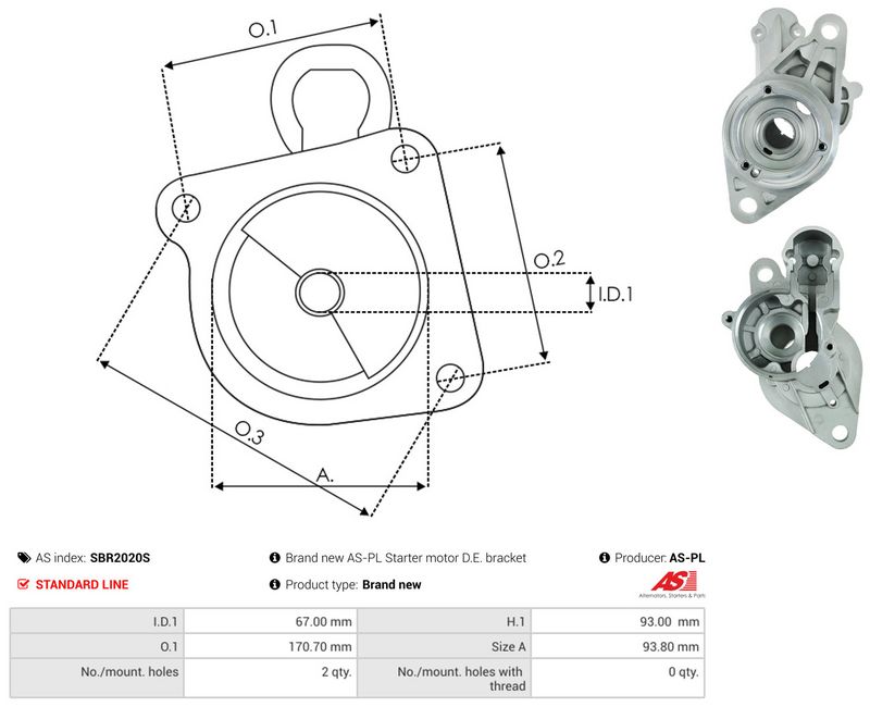 AS-PL SBR2020S Starter Lid, carburettor