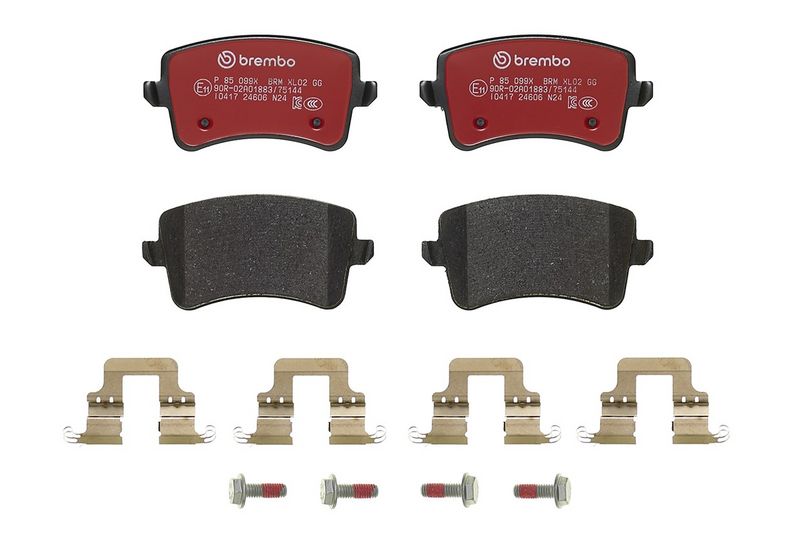 Piduriklotsi komplekt, ketaspidur, BREMBO P 85 099X