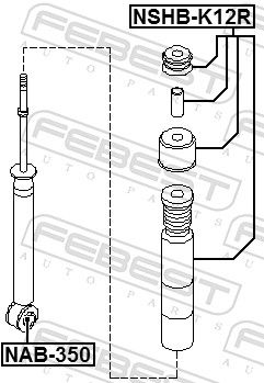 Втулка, амортизатор, Febest NAB-350