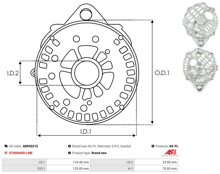 Kaitsekate, generaator, AS-PL ABR5021S