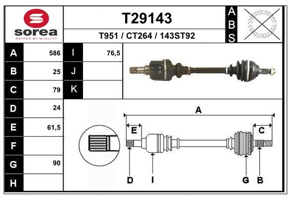 EAI hajtótengely T29143