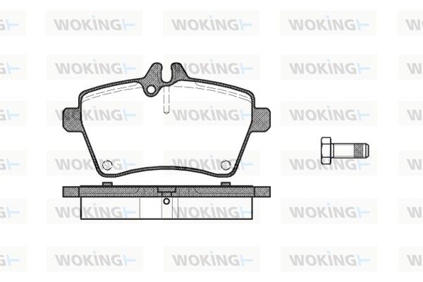 Комплект гальмівних накладок, дискове гальмо, Woking P10443.00