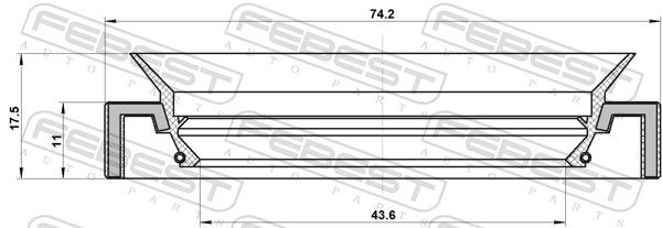 Ущільнювальне кільце вала, головний вал кп, Febest 95HAY-45741118R