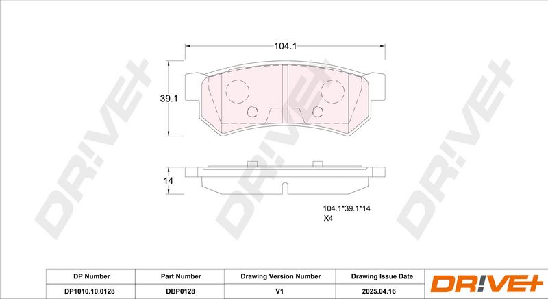 Set placute frana,frana disc DP1010.10.0128 Dr!ve+