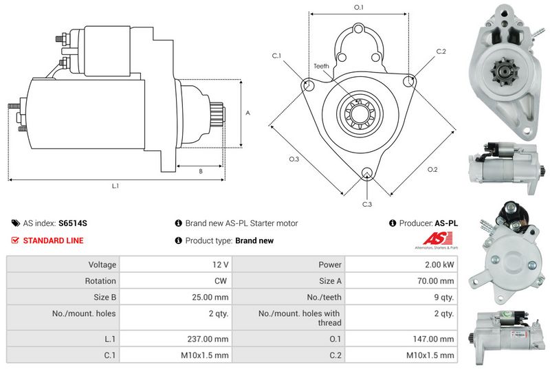 AS-PL S6514S Starteris