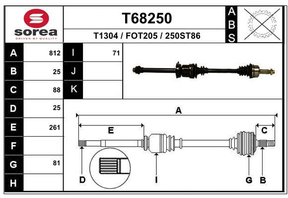 EAI hajtótengely T68250