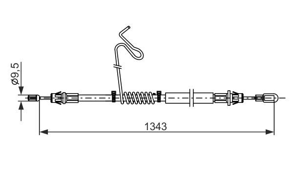 BOSCH 1 987 482 883 Трос ручника (задний) (L) Ford Transit 06-14 (L=1343/1120mm)