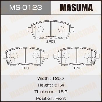 Комплект гальмівних колодок, Masuma MS-0123