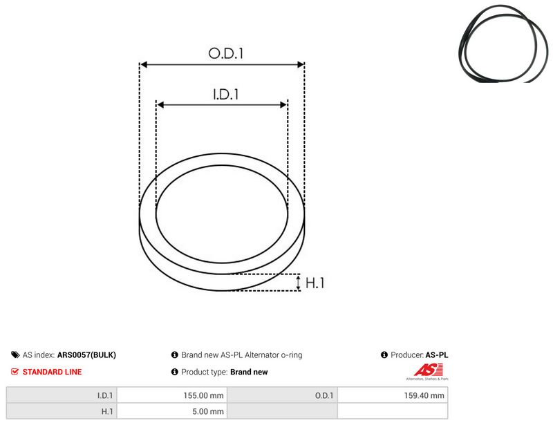 AS-PL ARS0057(BULK) Repair Set, alternator