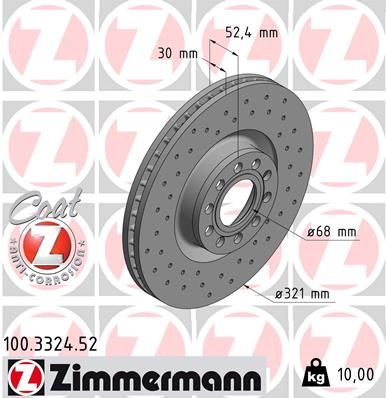 Гальмівний диск, Zimmermann 100.3324.52