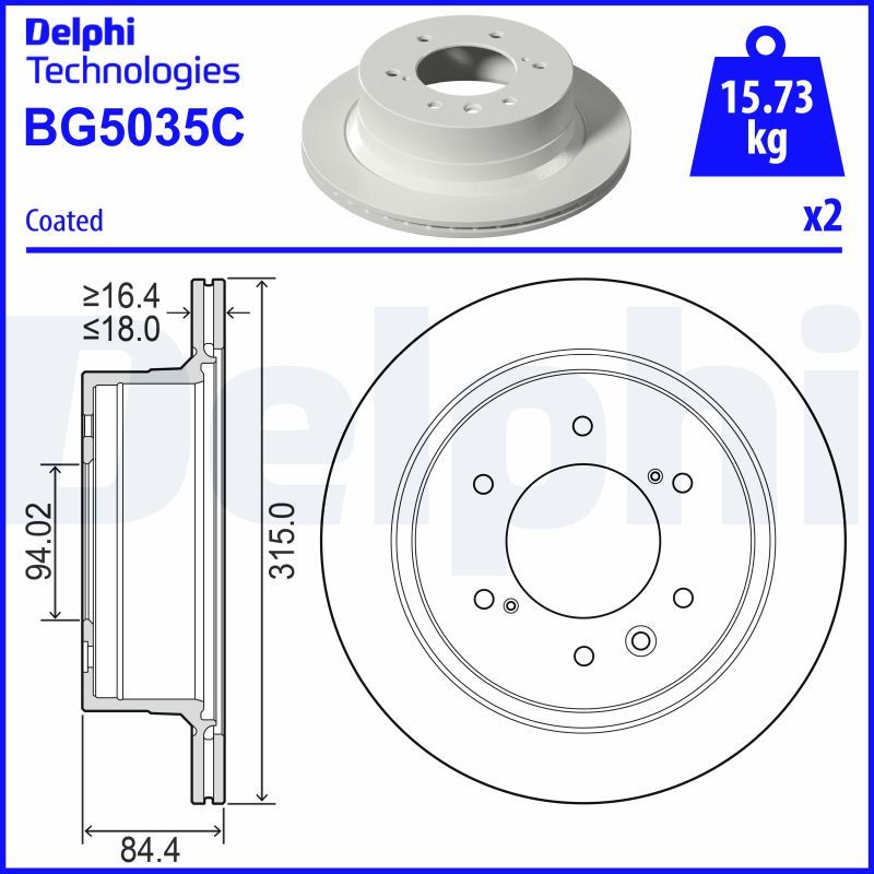 Гальмівний диск, Delphi BG5035C