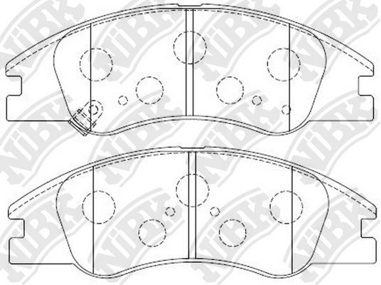 Комплект гальмівних накладок, дискове гальмо, Nibk PN0060